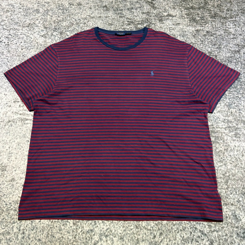 Polo Ralph Lauren Striped T Shirt Mens XXL Red Blue Pony Preppy Classic